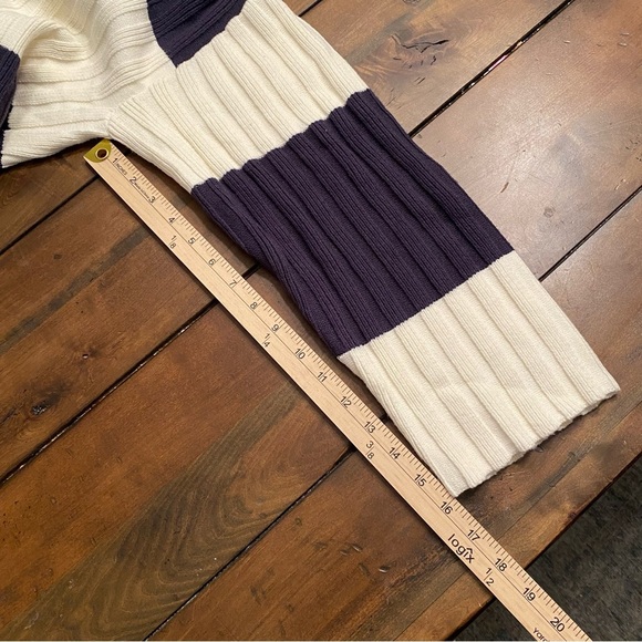 Women's Long Sleeve Oversized Rugby Mini Sweater Dress, Navy Stripe XXL NEW - Picture 6 of 10